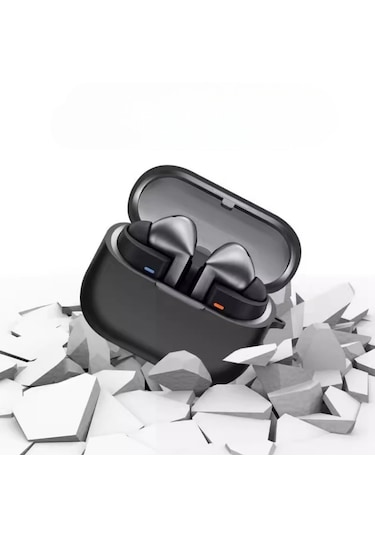 Samsung Galaxy Buds 3 / Galaxy Buds 3 Pro Uyumlu Silikon Kılıf+ Kanca Siyah