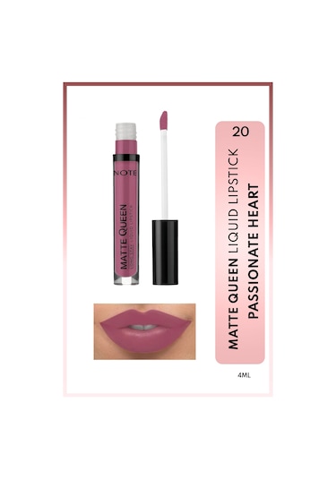 Note Cosmetique Matte Queen Lipstick Kalıcı Mat Likit Ruj - 20 Passionate Heart - Mor