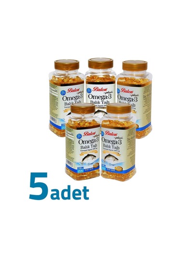 Balen Plus+ Omega-3 Balık Yağı Yumuşak Kapsül 200 Kapsül X 1380mg X 5 Kutu