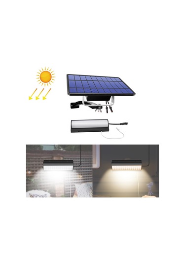 Sones Çekmeli Anahtar 2'si 1 Arada Güneş Enerjili Işık 60 Led'li Manzara Avlu Duvar Lambası, Işık Rengi: Beyaz Işık Siyah Kabuk