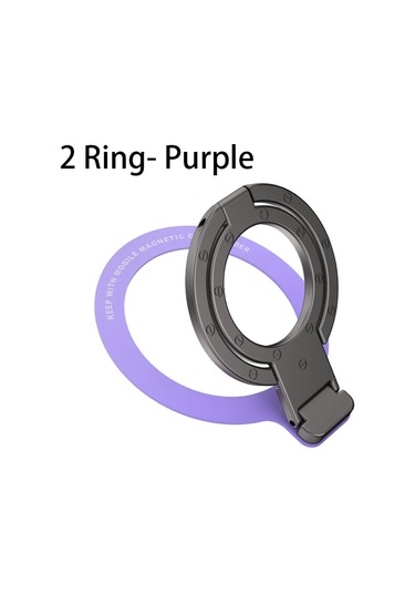 Goldenqian Cep Telefonu Halka Tutucu Standı Parmak Kavrama Derece Rotasyon Kickstand Uyumlu İphone'lar Kablosuz Şarj Purple-2 Purple-2