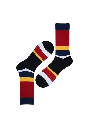 Desenli Erkek Soket Çorap-1855 Çok Renkli