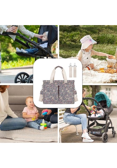 Bebek Bezi Düzenleyici Çanta Geniş Çiçek Çantası, Askılı, Hafif Seyahat Saklama Çantası, Taşınabilir Bebek Bezleri, Islak Mendiller, Oyuncaklar Ve Bebek Ürünleri Saklama Çantaları, Ebeveynler İçin İdeal Diğer