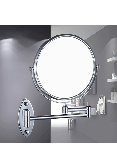 Homyl Banyo Için Dönen Duvara Monte Makyaj Aynası Tıraş Kozmetik Gümüş