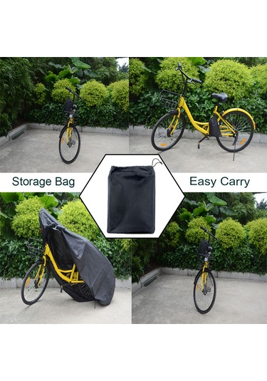 Xindoker 210d Oxford Kumaş Su Geçirmez Bisiklet Örtüsü, Hava Ve Çizik Koruması, Kilitleme Deligi Ve Ayarlanabilir Kemer, S Boy 170 60 85cm , Siyah Çok Renkli