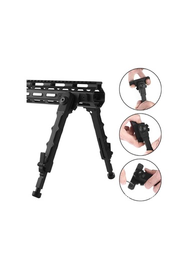 Bipod Siyah Alüminyum Alaşım Malzemesi Yüksek Kalite V9 Twopiece Bipod