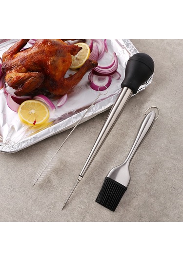 Paslanmaz Çelik Ve Silikon Rosto Dana Eti Baharat Tüpü