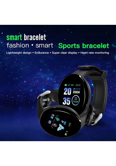 Geeroyoo 1.3 İnç Renkli Ekranlı Akıllı Bileklik - Kalp Atımı Tansiyonu İzleme, Su Geçirmez, Adım Sayıcı, Spor Ve Uyku Takibi - Siyah