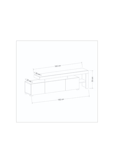 Beliz Modern LED Işıklı 3 Kapaklı, Raflı TV Sehpası – 192 cm