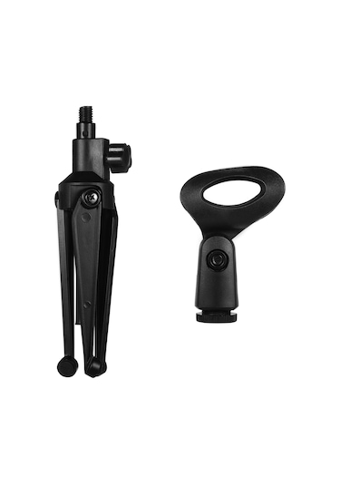 Ranyeek Mikrofon Tutucu İle Çok Yönlü Katlanabilir Masaüstü Tripod - Hafif, Taşınabilir Ve Sabit Konumlandırma - Podcast, Canlı Yayın, Toplantılar İçin