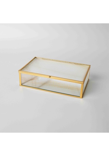 Linens Laveta 23x14,5x6 Cm Dekoratif Kutu Gold