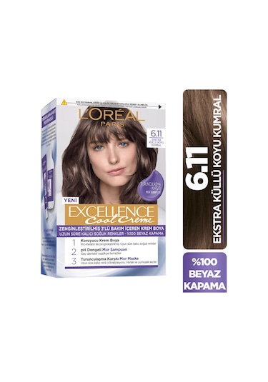 Loreal Paris Excellence Saç Boyası 6.11 Ekstra Küllü Koyu Kumral