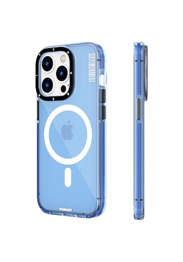 Youngkit iPhone 14 Pro Uyumlu Kılıf Magsafe Kablosuz Şarj Özellikli Youngkit Crystal Color Kapak