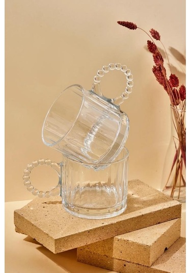 Kapris Boncuk Kulplu Cam Kupa 2'li 250 ML