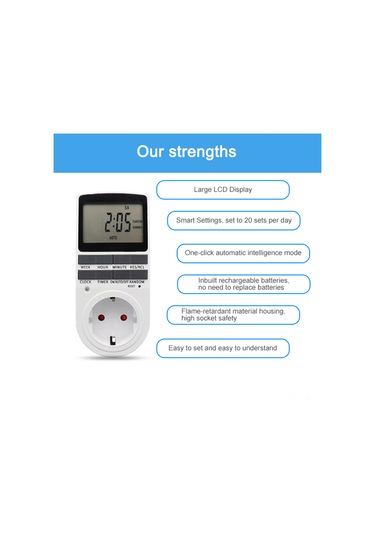 Tenfowee Eu Standartlı Dijital Zamanlayıcı Prizi: Ev Ve Elektrikli Araçlar İçin Otomatik Şarj, Kesme Ve Zamanlama Fonksiyonuyla Enerji Tasarrufu Tenfowee Eu Standartlı Dijital Zamanlayıcı Prizi: Ev Ve Elektrikli Araçlar İçin Otomatik Şarj, Kesme Ve Zamanlama Fonksiyonuyla Enerji Tasarrufu