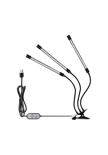 Symbee 3 Kafa Usb Bitki Büyüme Lambası - Tam Spektrum, 5 Seviye Parlaklık, 4/8/12 Saat Zamanlayıcı Ve Hafıza Özelliği Gösterildiği Gibi