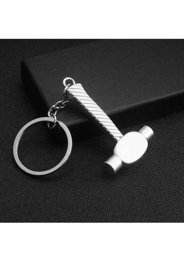 Tongxida 10 Parça Alet Metal Anahtarlık H-403, Parlak Çekiç Anahtarı