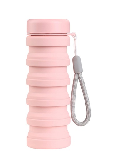 Suntek Dağcılık Kamp Seyahat Için Katlanabilir Su Şişesi Pembe