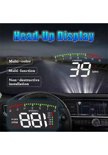 Suofeng A900 Oto Hud Görüntüleyici - Hız, Devir, Su Sıcaklığı, Voltaj Gösterimi, Tüm Araçlar İçin Plug & Play