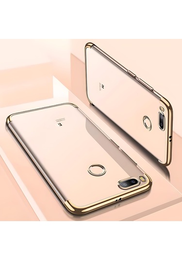 Xiaomi Mi 5x Kılıf Dört Köşeli Lazer Silikon Kılıf Gold