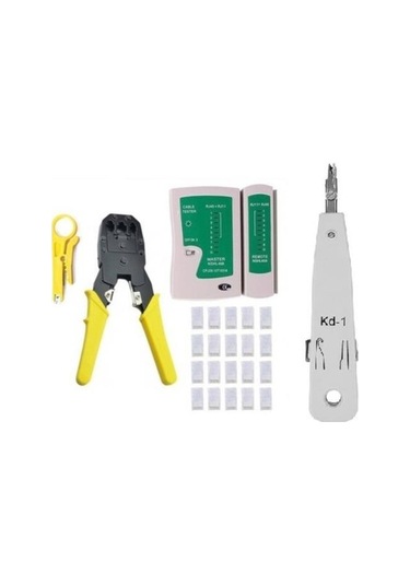 Network Kurulum Seti 3 Lü Pense Seti + Test Cihazı + 100 Adet Rj45 Konnektör + Kep Kep