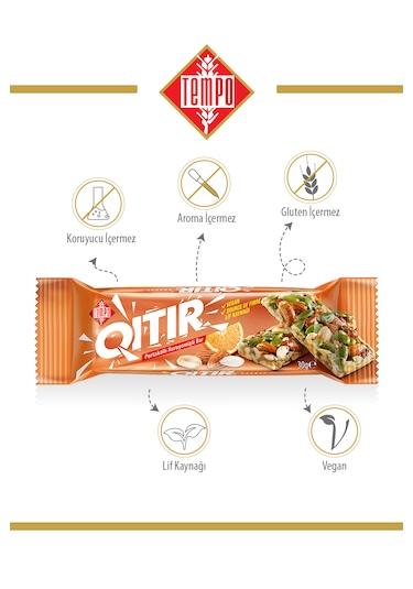 Portakallı Kuruyemişli Bar 30 G X 12 Adet