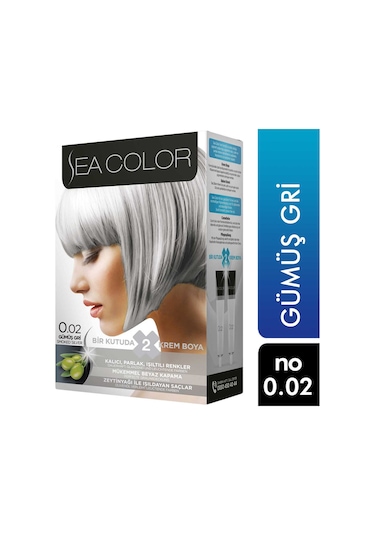 Sea Color Gümüş Gri 0 - 02 Saç Boyası
