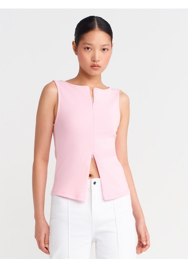Dilvin 31764 Fermuar Detaylı Top-toz Pembe Toz Pembe