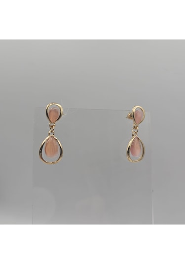 Pembe 60's Vintage Küpe Pembe
