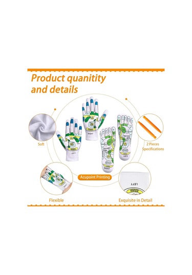 Springsun El Ve Ayak Refleksoloji Seti: Akupresür Eldiven, Çorap Ve Masaj Çubukları İle Toplum Ve Parmak Ucu Masaj Aracı Beyaz