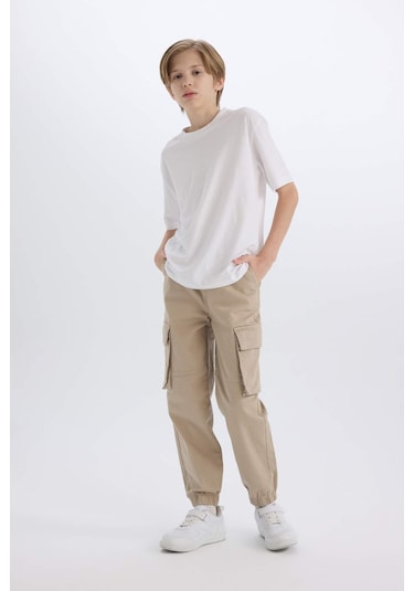 DeFacto Erkek Çocuk Kargo Cepli Beli Bağcıklı Lastikli Paça Jogger Paça Gabardin Pantolon C6623A824AUBG129 DeFacto Erkek Çocuk Kargo Cepli Beli Bağcıklı Lastikli Paça Jogger Paça Gabardin Pantolon C6623A824AUBG129
