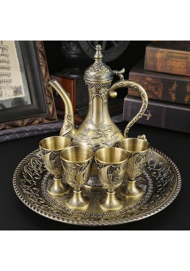 Suntek Şarap Pot Seti Avrupa Çay Yemek Odası Düğün Hediyesi Bronz