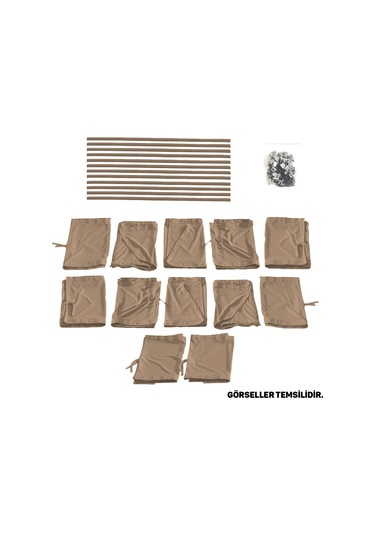 Pandami Mercedes Sprinter W902 Orta Şase 1997-2004 Uyumlu Krem Raylı Oto Perde Takımı