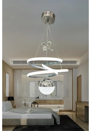 Modern Led Avize 3 Işık Rengi Beyaz -sarı- Gün Işığı