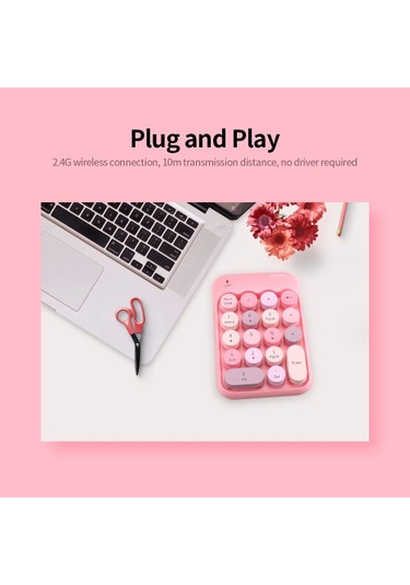 Mofii X910 2.4g Kablosuz Klavye Sayısal Klavye Taşınabilir 18 Tuşlu Finansal Muhasebe Ofis Klavyesi Yeşil Karışık Renk