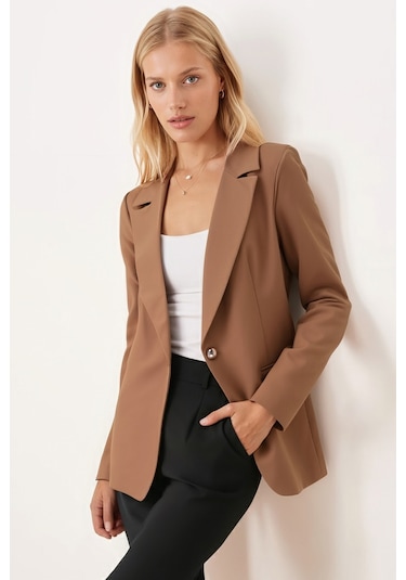 Armonika Kadın Camel Tek Düğmeli Ceket Arm-20k001020