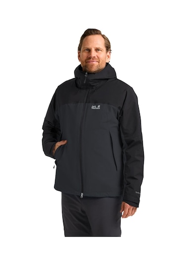 Jack Wolfskin Jack Wolfskın Wıld Places 3ın1 Jkt M Erkek Phantom Outdoor Ceketi A65257-6350 Siyah