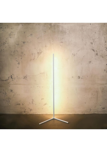 Lyckly Minimal Led Ayaklı Lamba, Kısılabilir Köşe Lambası, Sıcak Işıklı Lambader Beyaz Diğer