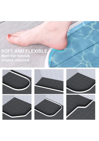 Dashanshop 100cm Siyah Silikon Banyo Su Sıçrama Bariyeri Su Geçirmez Dayanıklı Siyah