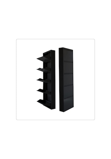 5'li Metal Ayakkabılık - Siyah