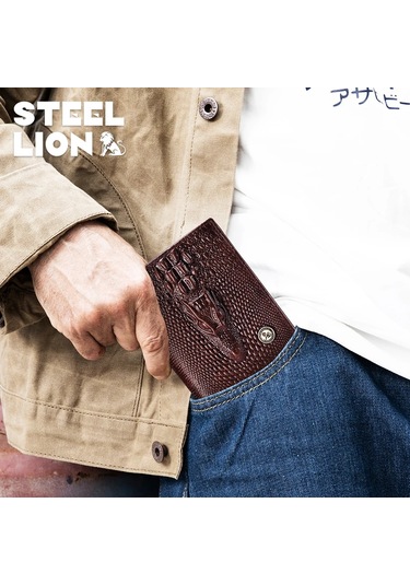 Timsah Desenli Erkek Hakiki Deri Cüzdan, Fotoğraf Albümü Yuvası İle Retro Büyük 91650-black Siyah