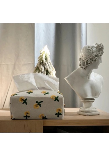 Kırmızı-japon Küçük Çiçek Doku Kutusu Işık Lüks Karton Oturma Odası Yemek Odası Dekorasyon Peçete Kapağı Güzel Bez Kapak