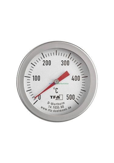 Teknikmarketiniz Ø52mm 500c 30cm Problu Taş Fırın Termometresi
