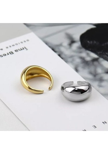 925 Ayar Gümüş Geometrik Unisex Ayarlanabilir Yüzük