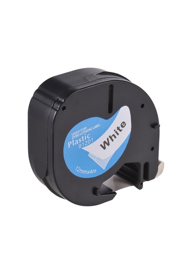 Yunboo Dymo Lt-100h Uyumlu Manuel Etiket Bandı 91201 - 12mm Genişlik 4m Uzunluk Beyaz Renk