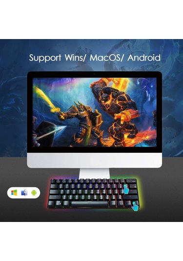 Maiyame "rk61 Rgb Mekanik Oyun Klavyesi - Mavi Switch, Kompakt Tasarım, Programlanabilir Tuş Aydınlatma"