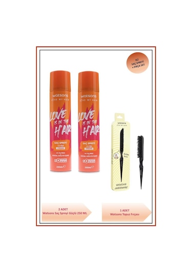 Saç Spreyi Güçlü 250 Ml X2 Ve Watsons Topuz Fırçası