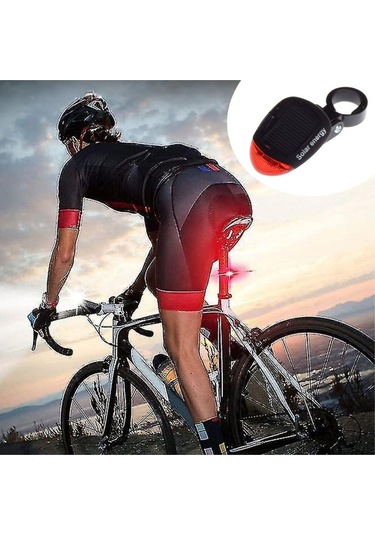 Led Güneş Enerjisi İle Şarj Edilebilir Bisiklet Kuyruk Lambası Solar Bisiklet Lambası Siyah