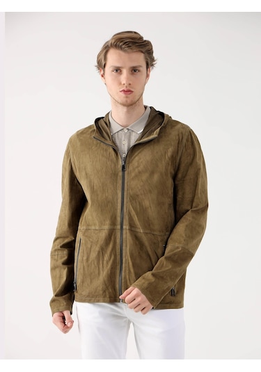 Dufy Haki Erkek Regular Fit Kapüşonlu Mont - 96314 Haki