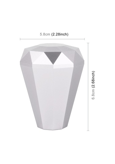 Sones Evrensel Araba Elmas Şekli Metal Vites Topuzu Gümüş